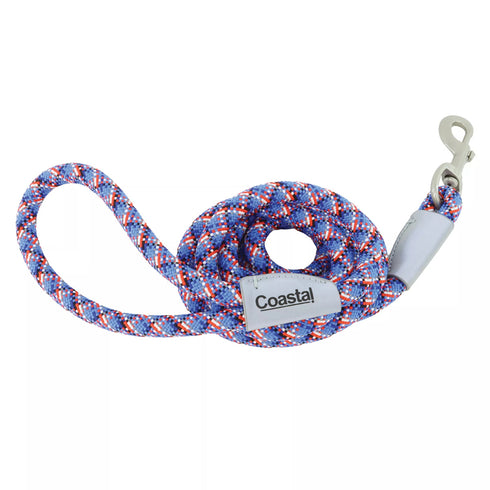 Coastal Pro Active Woven Reflective Rope Leash 1" x 6' Cobalt Crossed poudrefeed.com